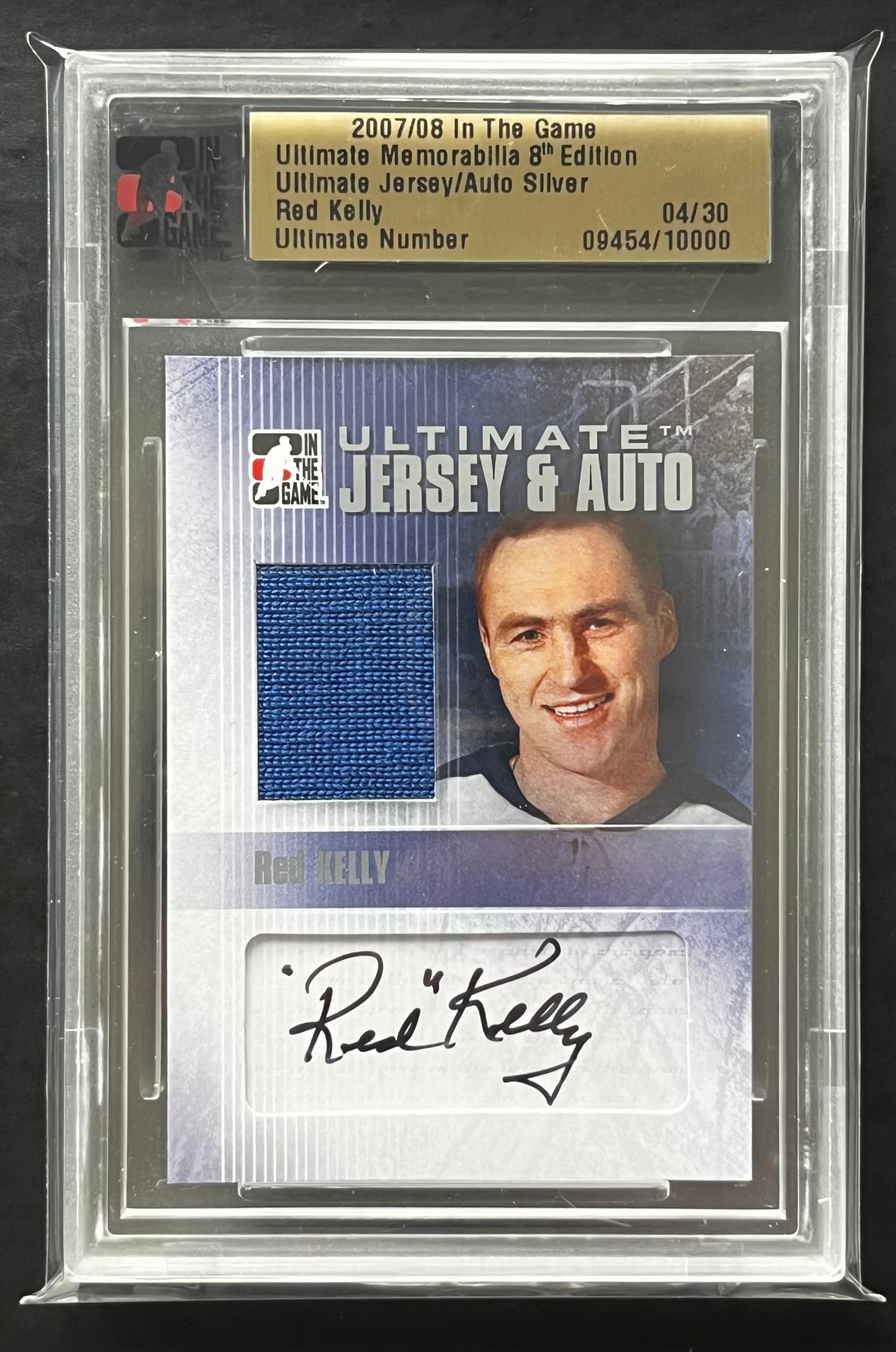 2007 IN THE GAME ULTIMATE MEMORABILIA RED KELLY SILVER JERSEY AUTO /30