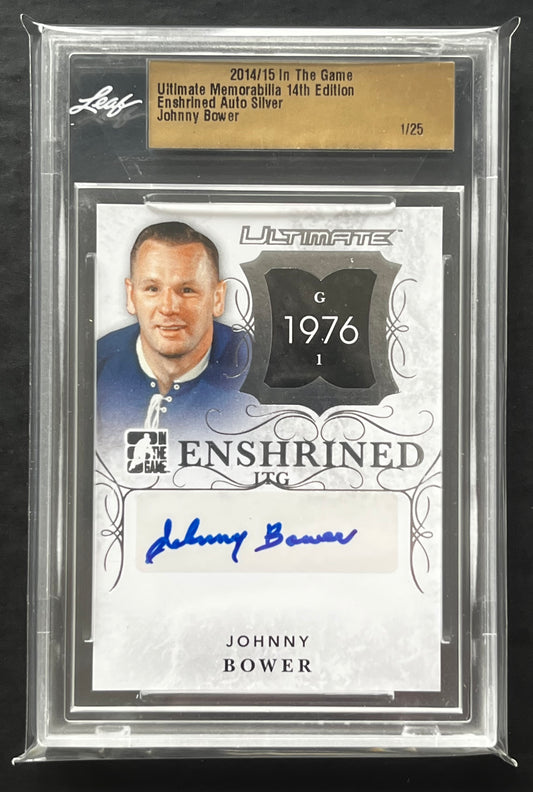 2014 IN THE GAME ULTIMATE MEMORABILIA ENSHRINED JOHNNY BOWER AUTO SILVER /25