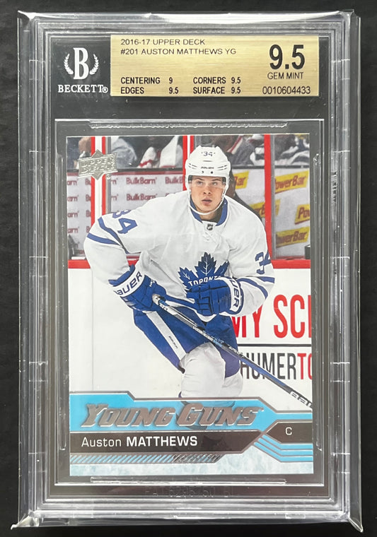 Auston Matthews Young Guns Graded Rookie BGS 9.5