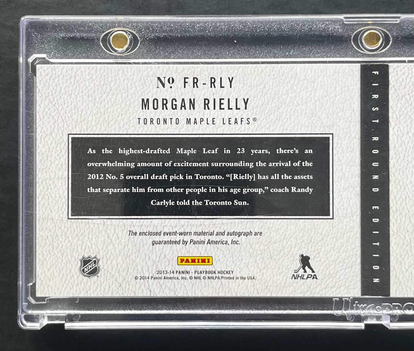 2013 PANINI PLAYBOOK MORGAN RIELLY FIRST ROUND ROOKIE JERSEY AUTO