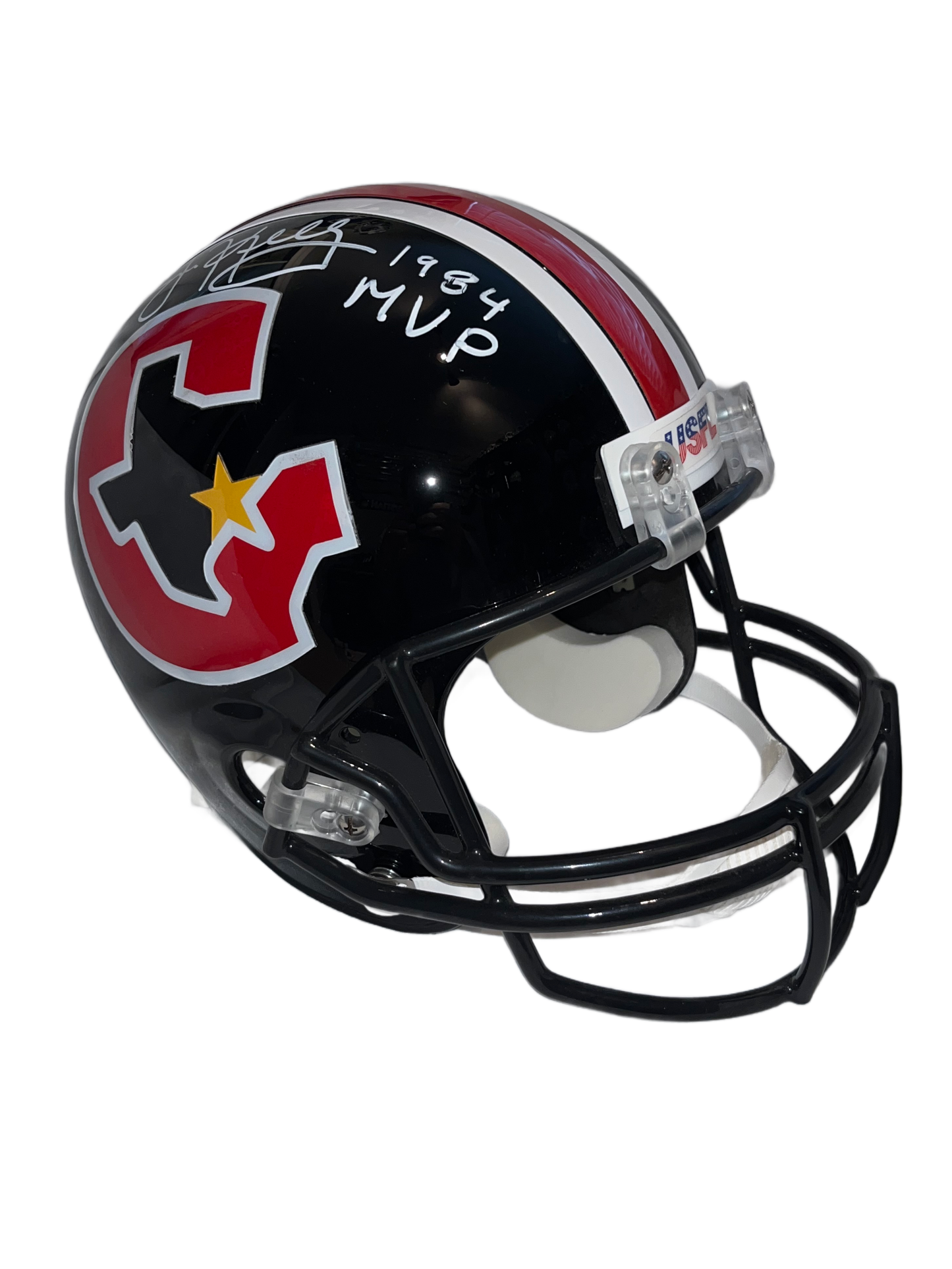 Jim Kelly Autographed Houston Gamblers Schutt Full Size USFL Helmet