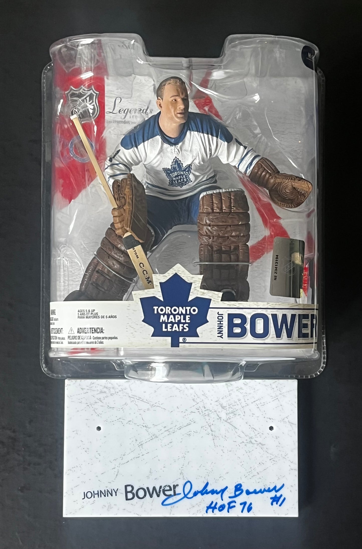 Johnny Bower Autographed McFarlane Figure