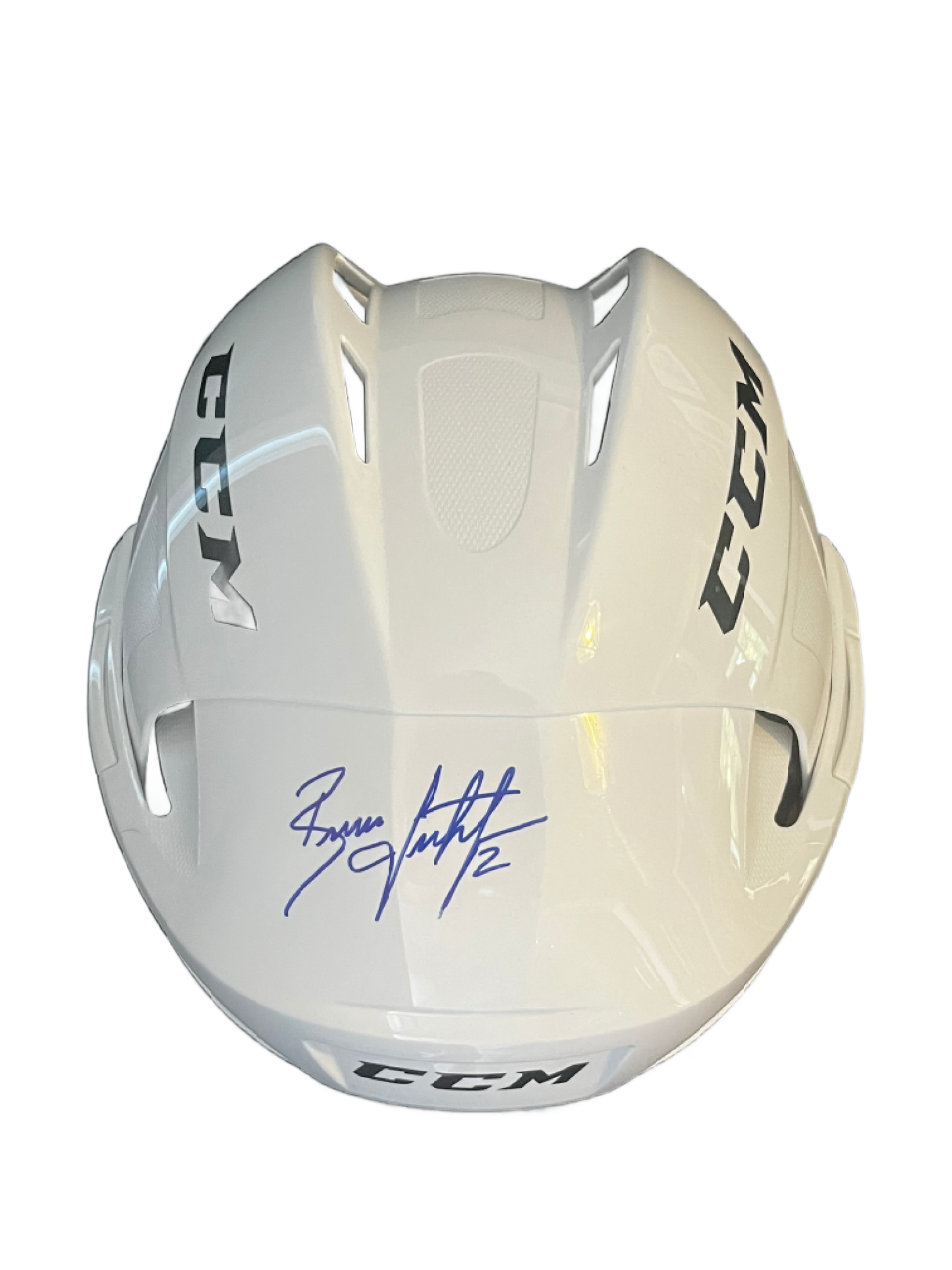 Brian Leetch Autographed White CCM Hockey Helmet New York Rangers