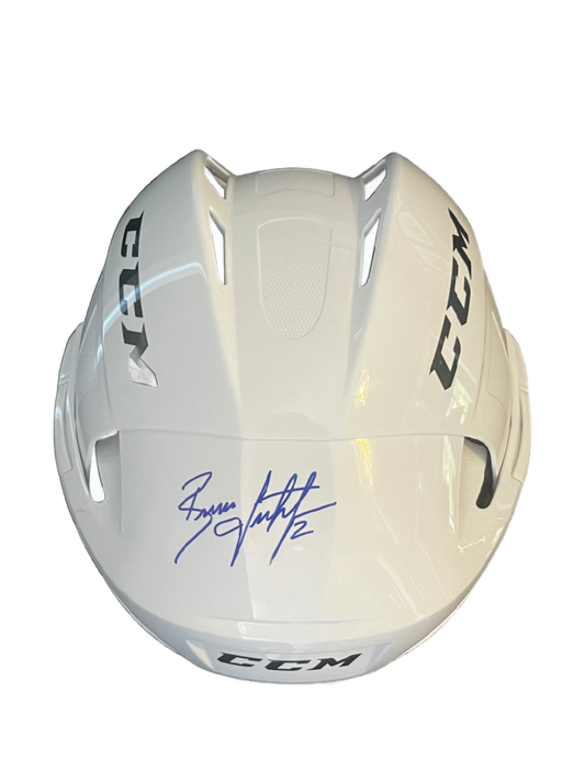 Brian Leetch Autographed White CCM Hockey Helmet New York Rangers