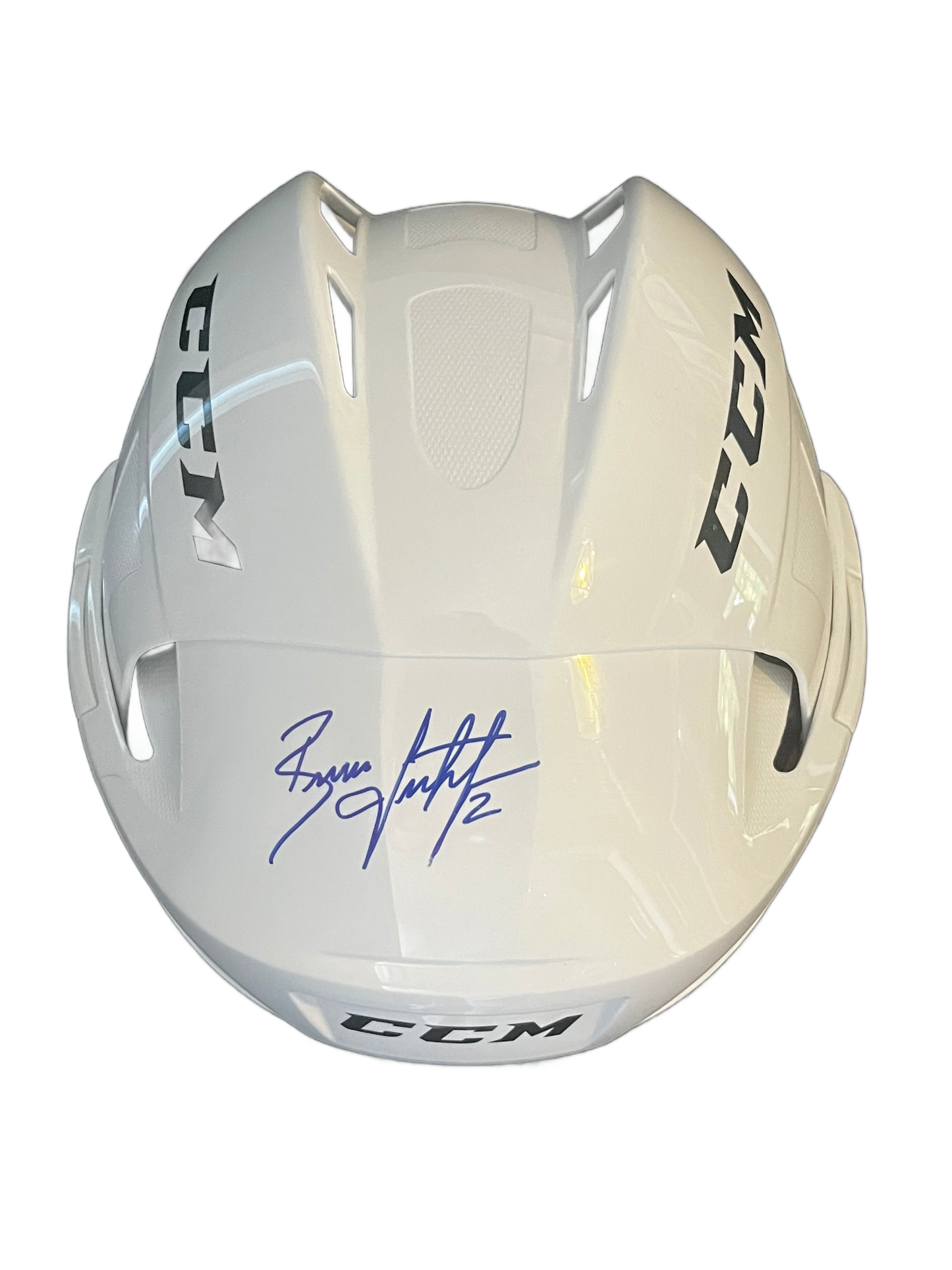 Brian Leetch Autographed White CCM Hockey Helmet New York Rangers