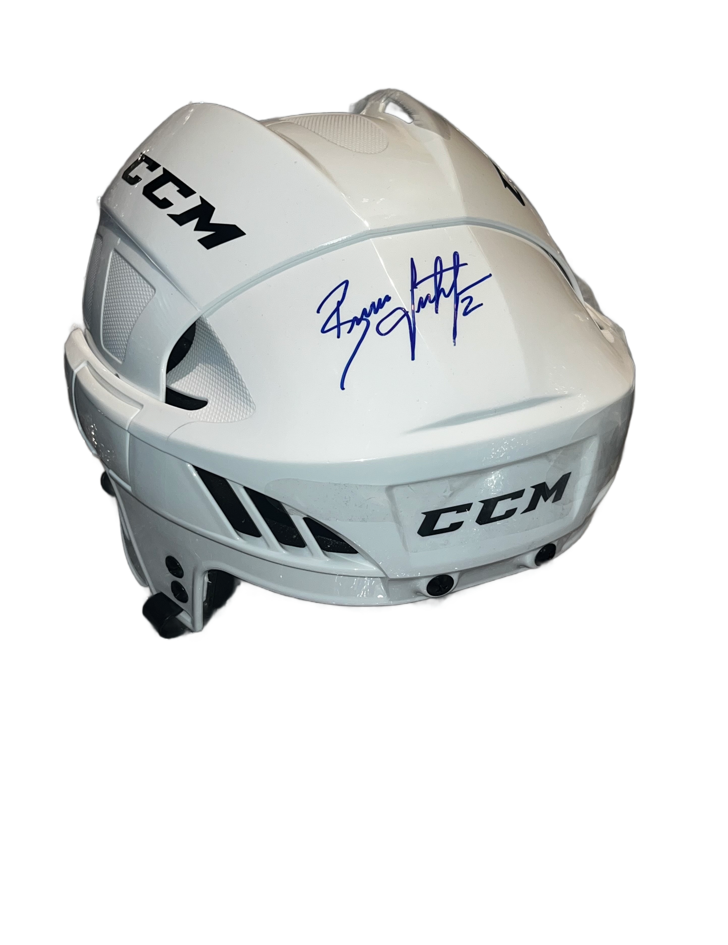 Brian Leetch Autographed White CCM Hockey Helmet New York Rangers