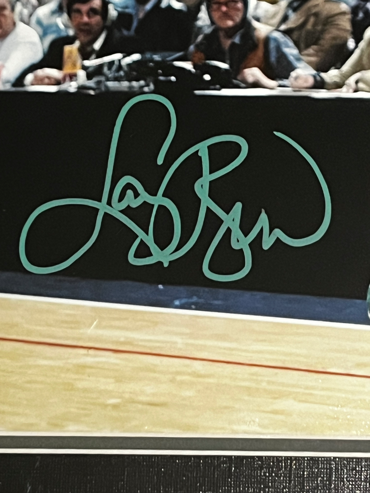 Larry Bird Autographed Boston Celtics Basketball 11x14 Framed Photo