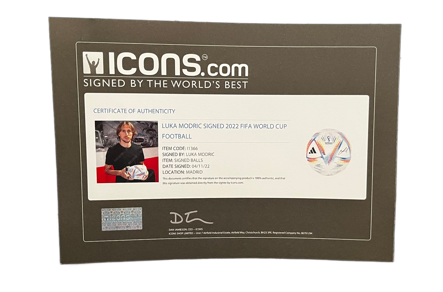 Luka Modric Croatia National Team Autographed Soccer Ball