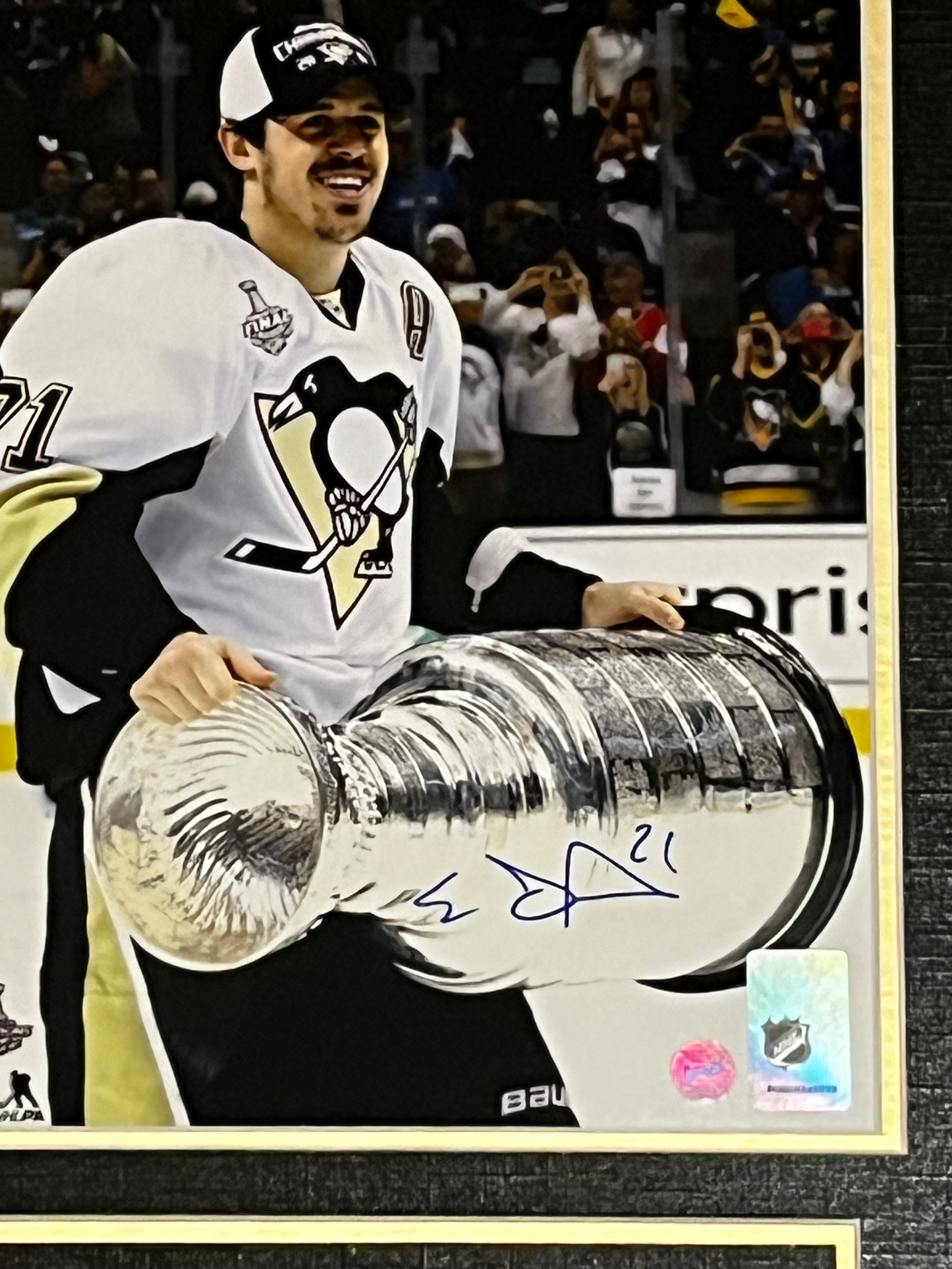 Evgeni Malkin Framed Signed 8x10 With The Stanley Cup