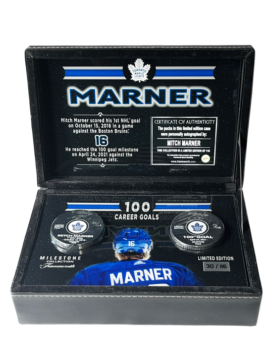 Mitch Marner Autographed Limited Edition Pucks In Deluxe Case