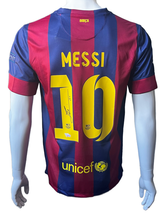 Lionel Messi Autographed F.C. Barcelona 2014/15 Home Jersey Nike, Fanatics