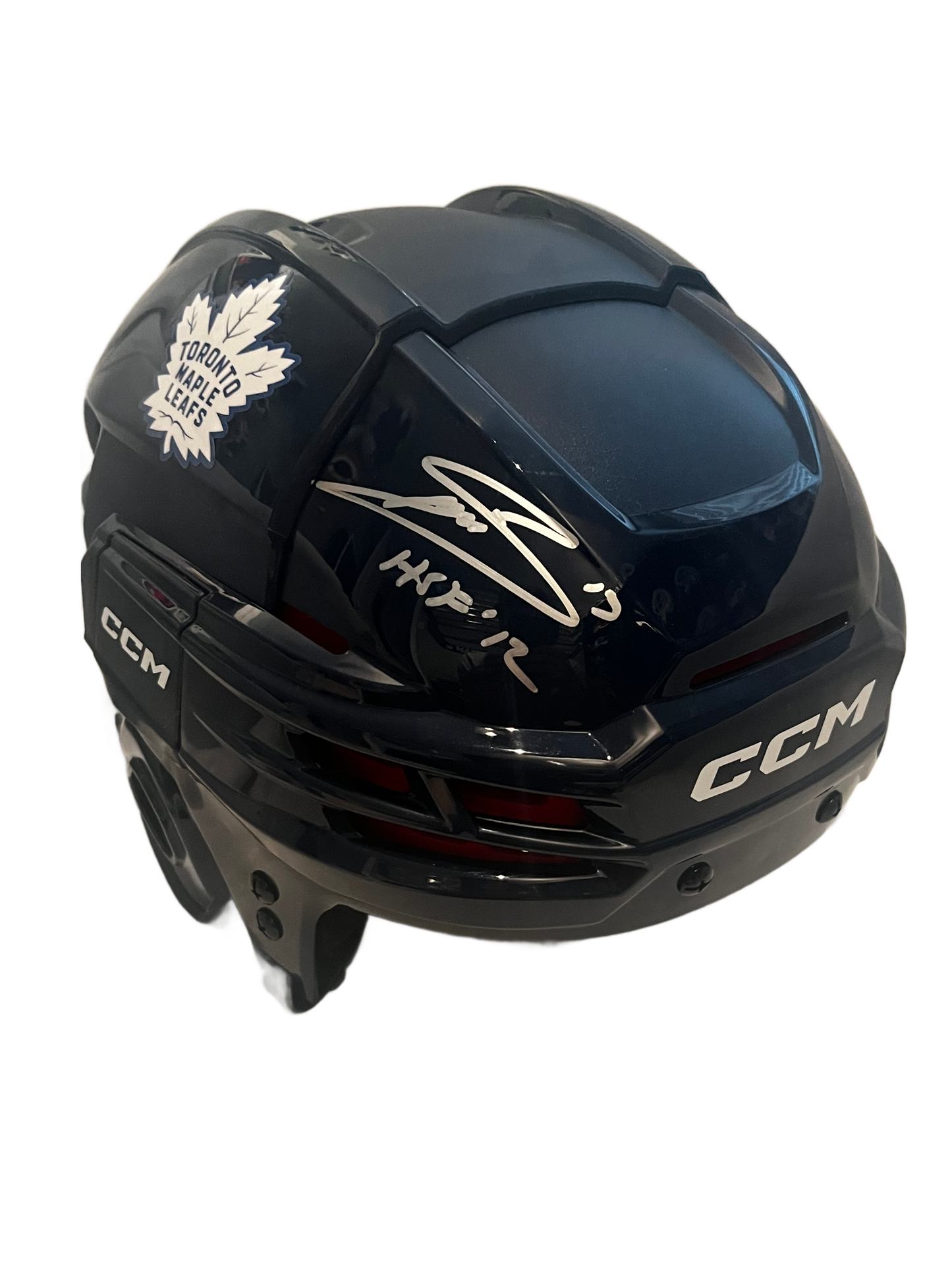 Mats Sundin Autographed Dark Blue CCM Hockey Helmet