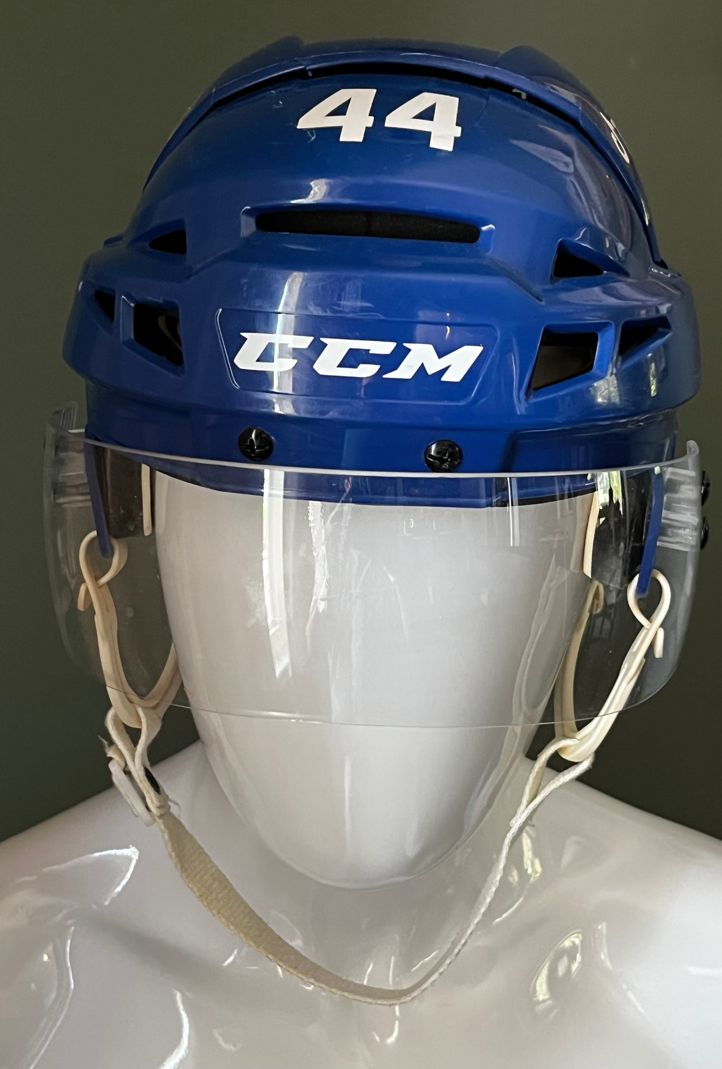 Morgan Rielly Game Used Toronto Maple Leaf Blue CCM Helmet
