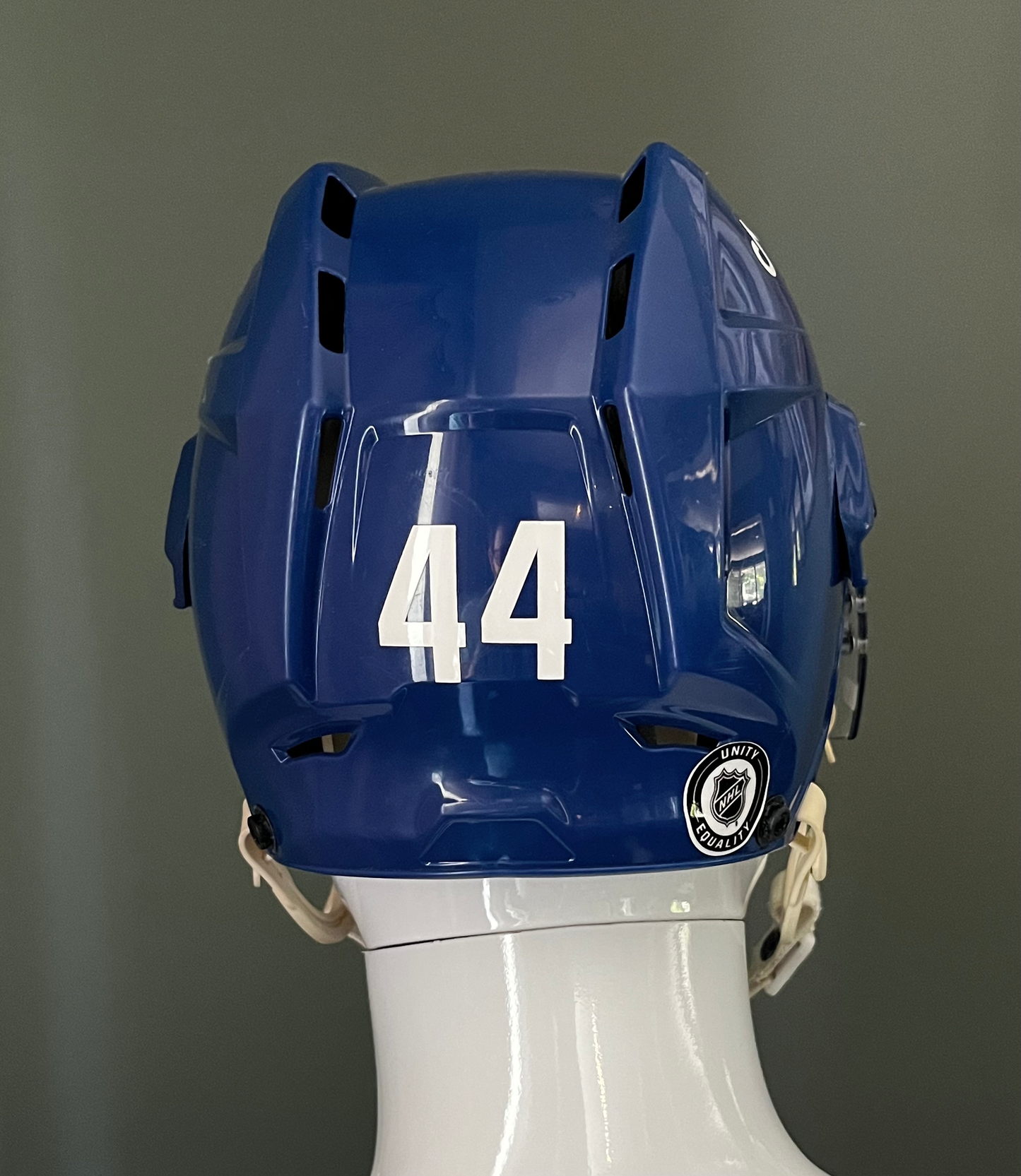 Morgan Rielly Game Used Toronto Maple Leaf Blue CCM Helmet