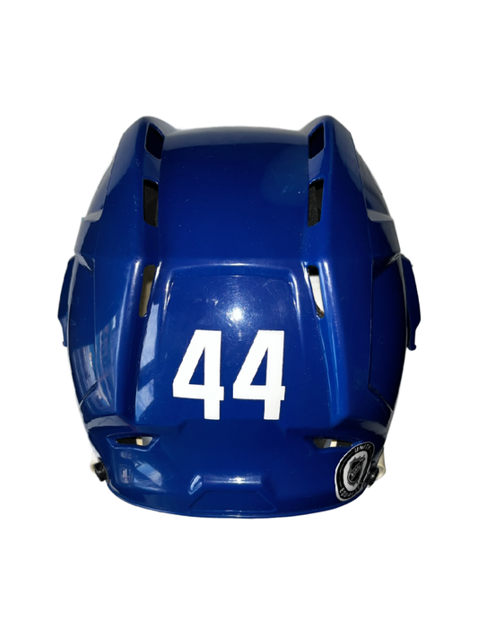 Morgan Rielly Game Used Toronto Maple Leaf Blue CCM Helmet