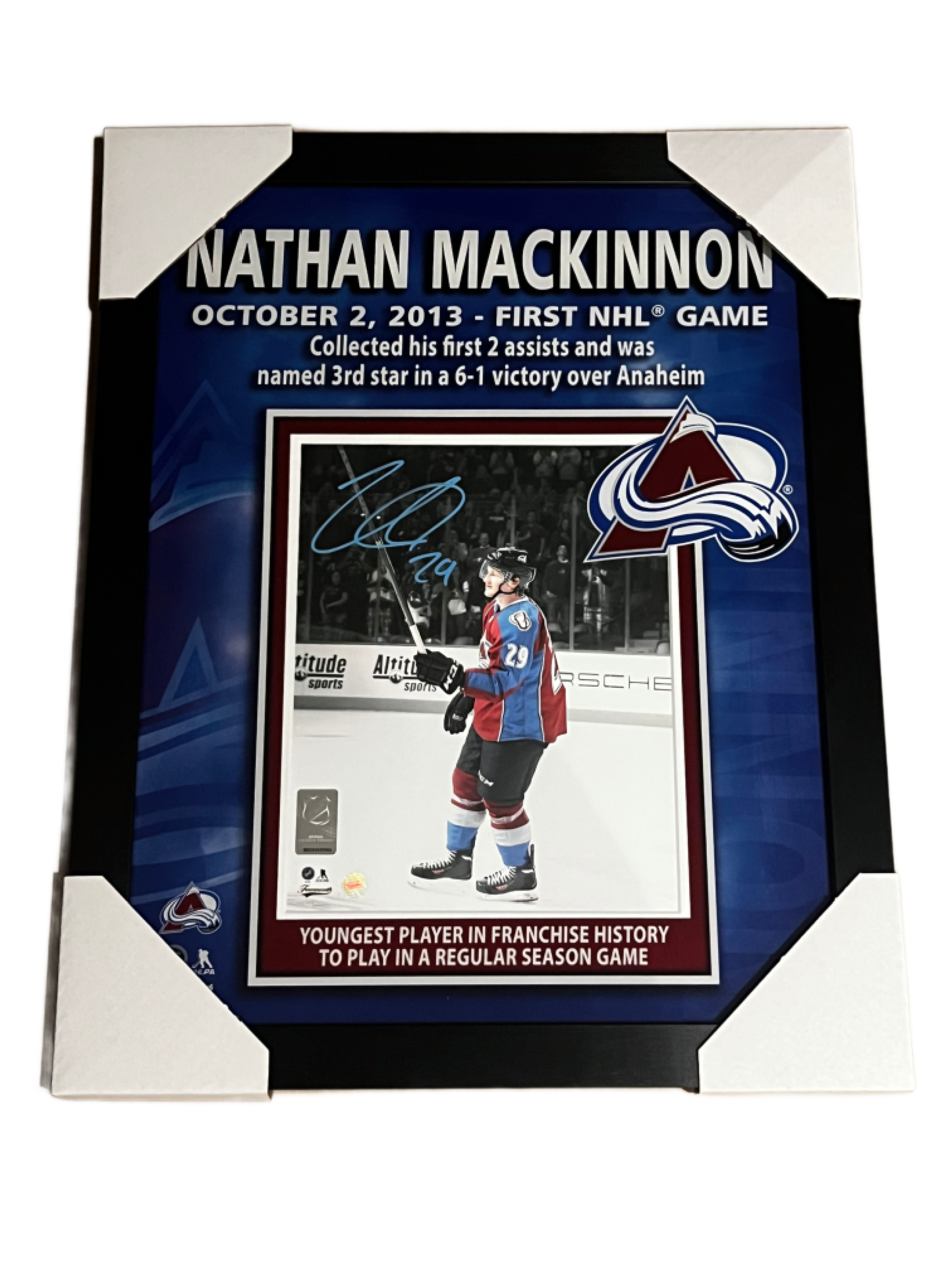 Nathan Mackinnon Autographed 8x10 Framed With Photoglass