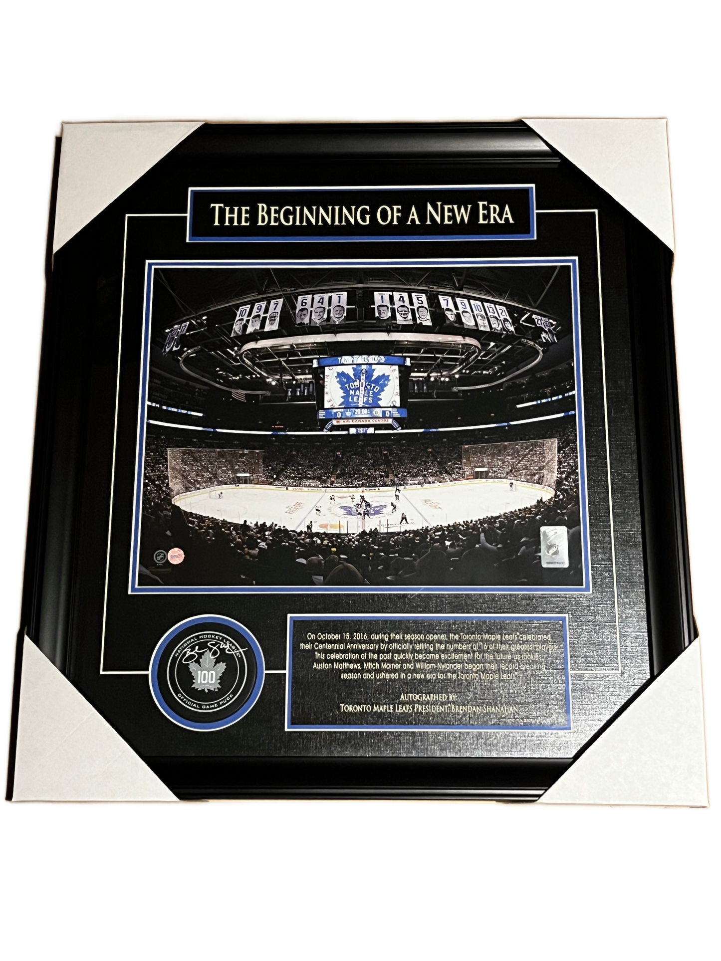 Framed Brendan Shanahan Toronto Maple Leafs Autographed Centennial Official Game Signed Puch