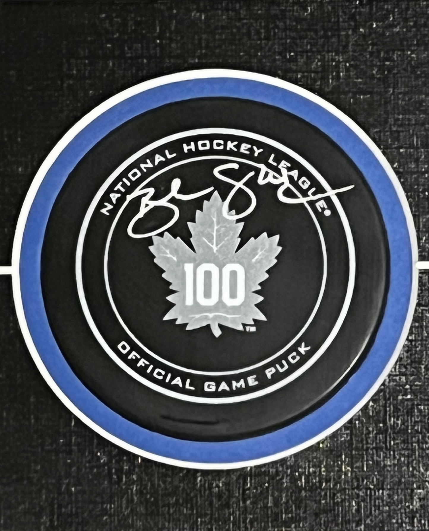 Framed Brendan Shanahan Toronto Maple Leafs Autographed Centennial Official Game Signed Puch