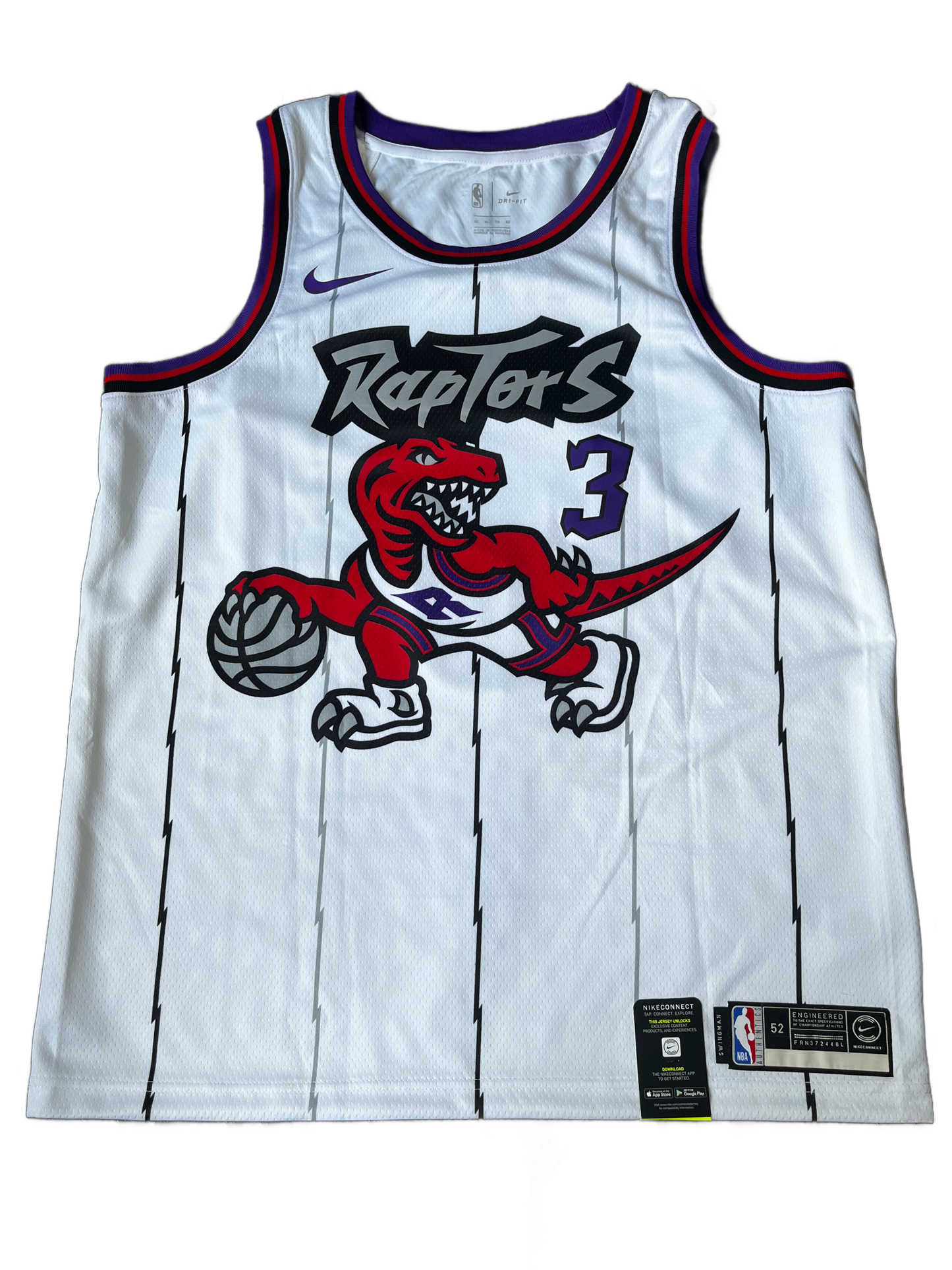 OG Anunoby Toronto Raptors Autographed Retro Dino Basketball Jersey