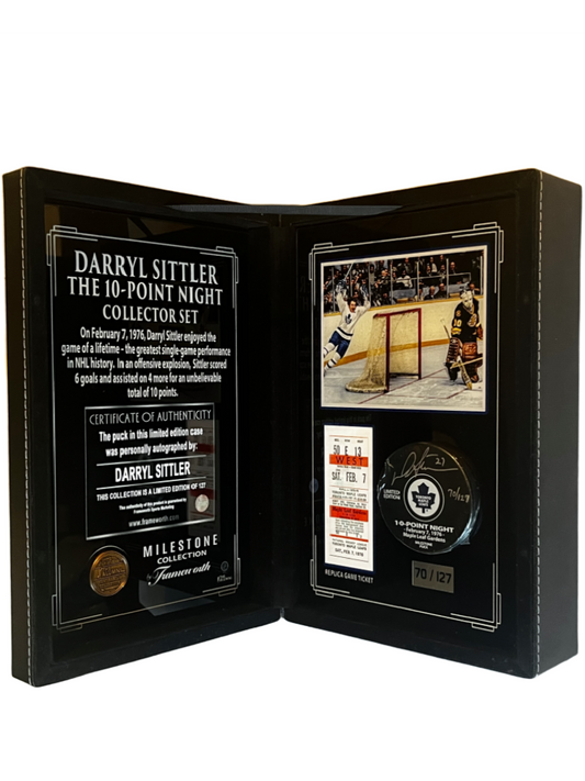 Darryl Sittler Toronto Maple Leafs Autographed Puck In Deluxe Display Case