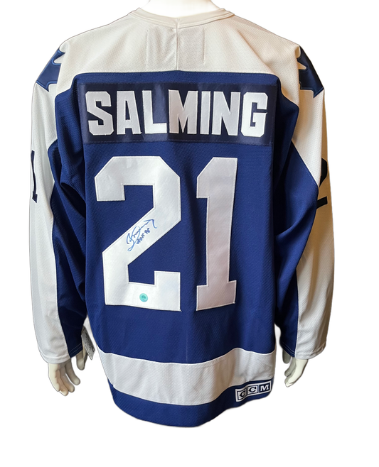Borje Salming Autographed Toronto Maple Leaf Vintage CCM Jersey