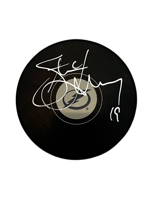 Steve Yzerman Autographed Tampa Bay Lighting Hockey Puck