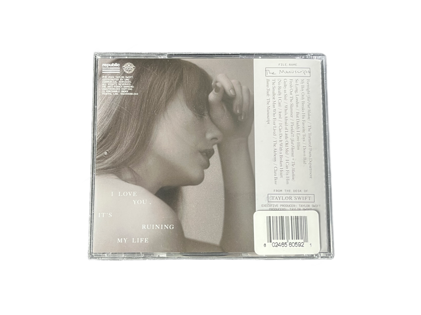 Taylor Swift Autographed The Tortured Poets Department CD