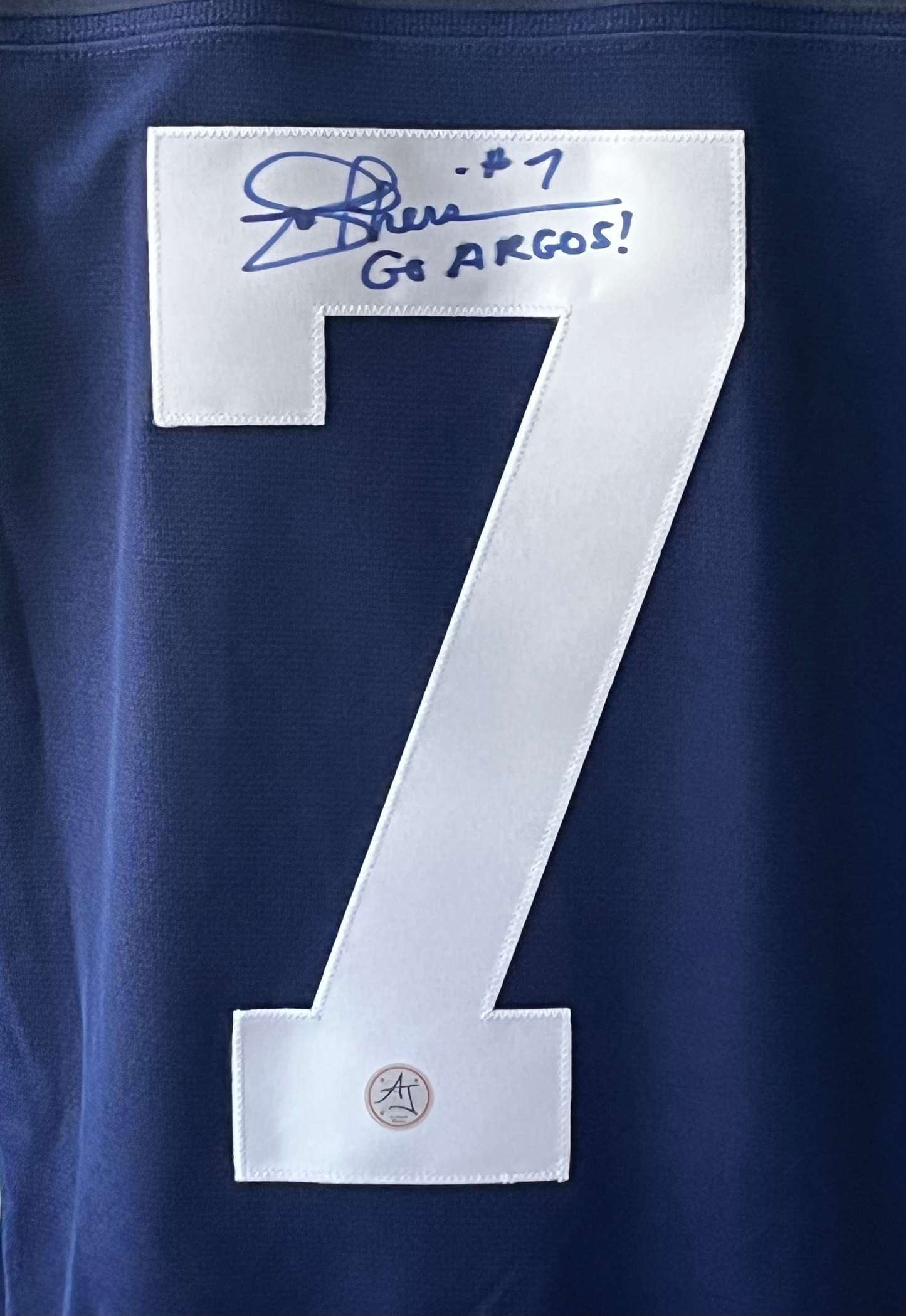 Joe Theismann Autographed Toronto Argos Style Canadian Football Jersey