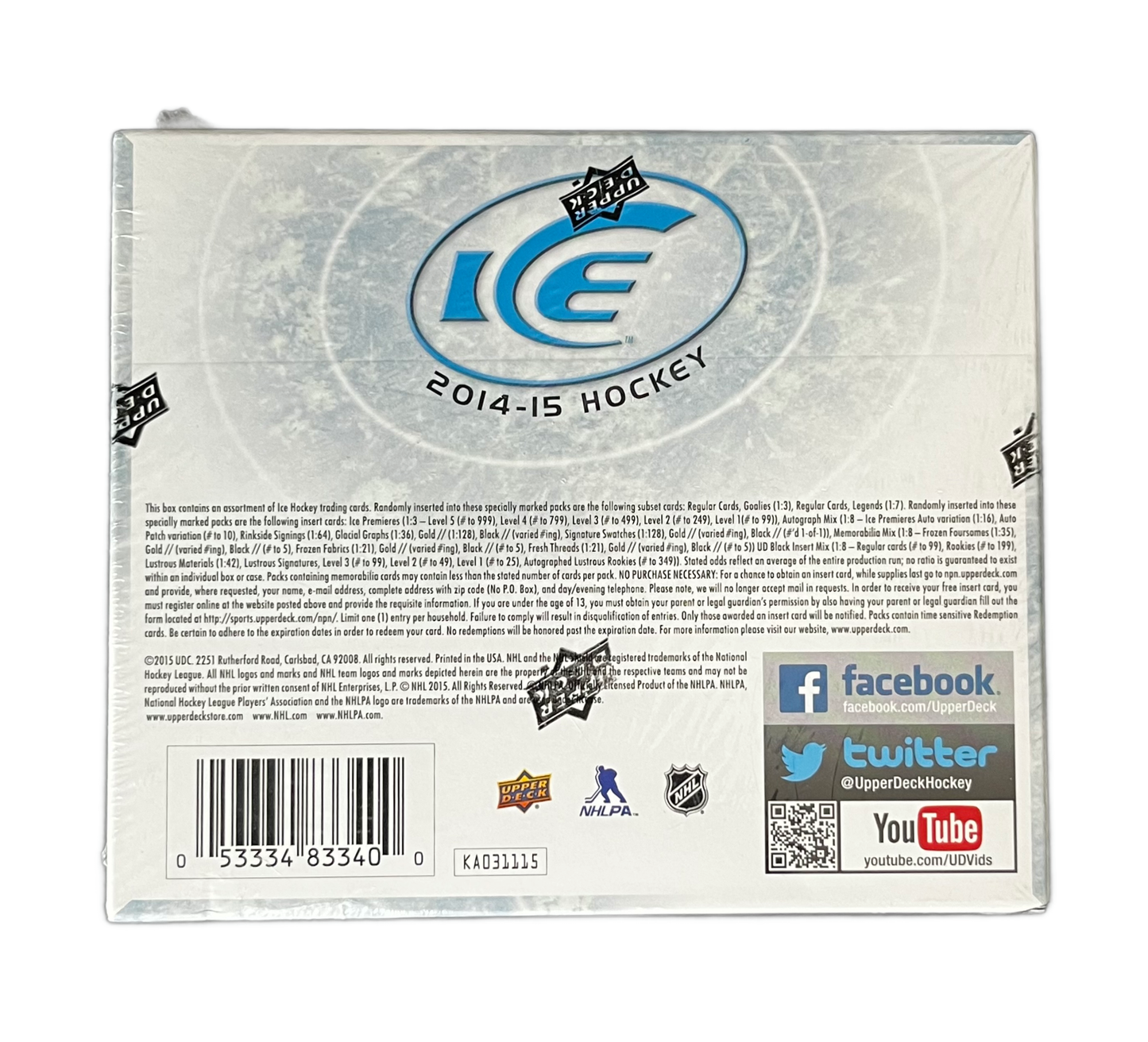 Upper Deck 2014-15 Ice Hockey Factory Sealed Hobby Box