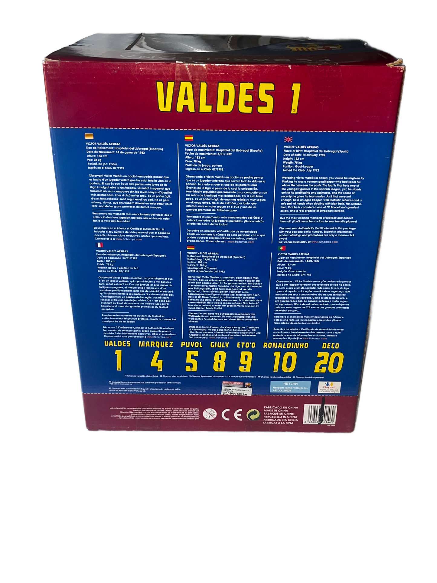 FT Champs Victor Valdes 1 FC Barcelona 12" Action Figure