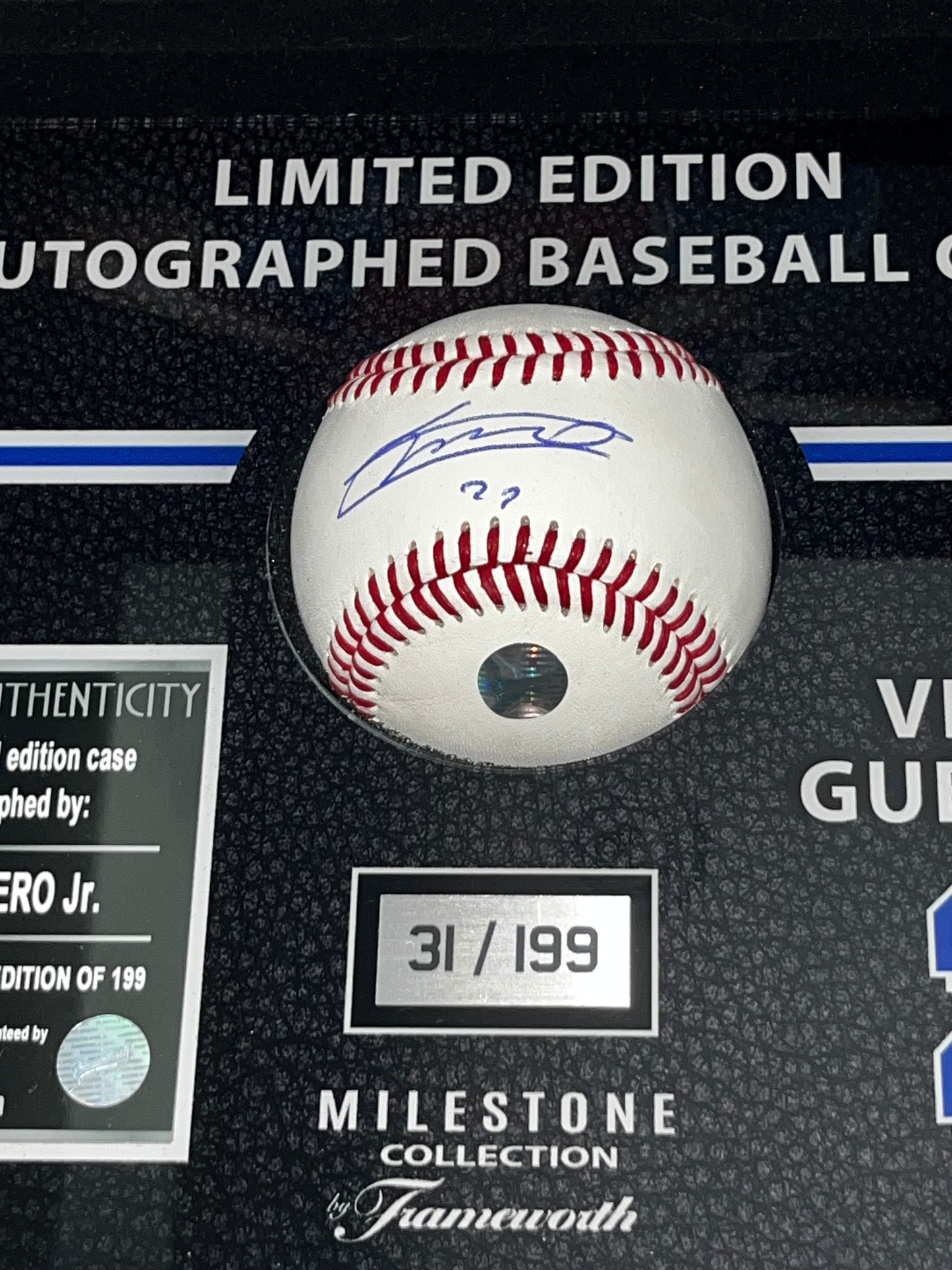 Vladamir Guererro Jr. Autographed Baseball Deluxe Case Limited Edition