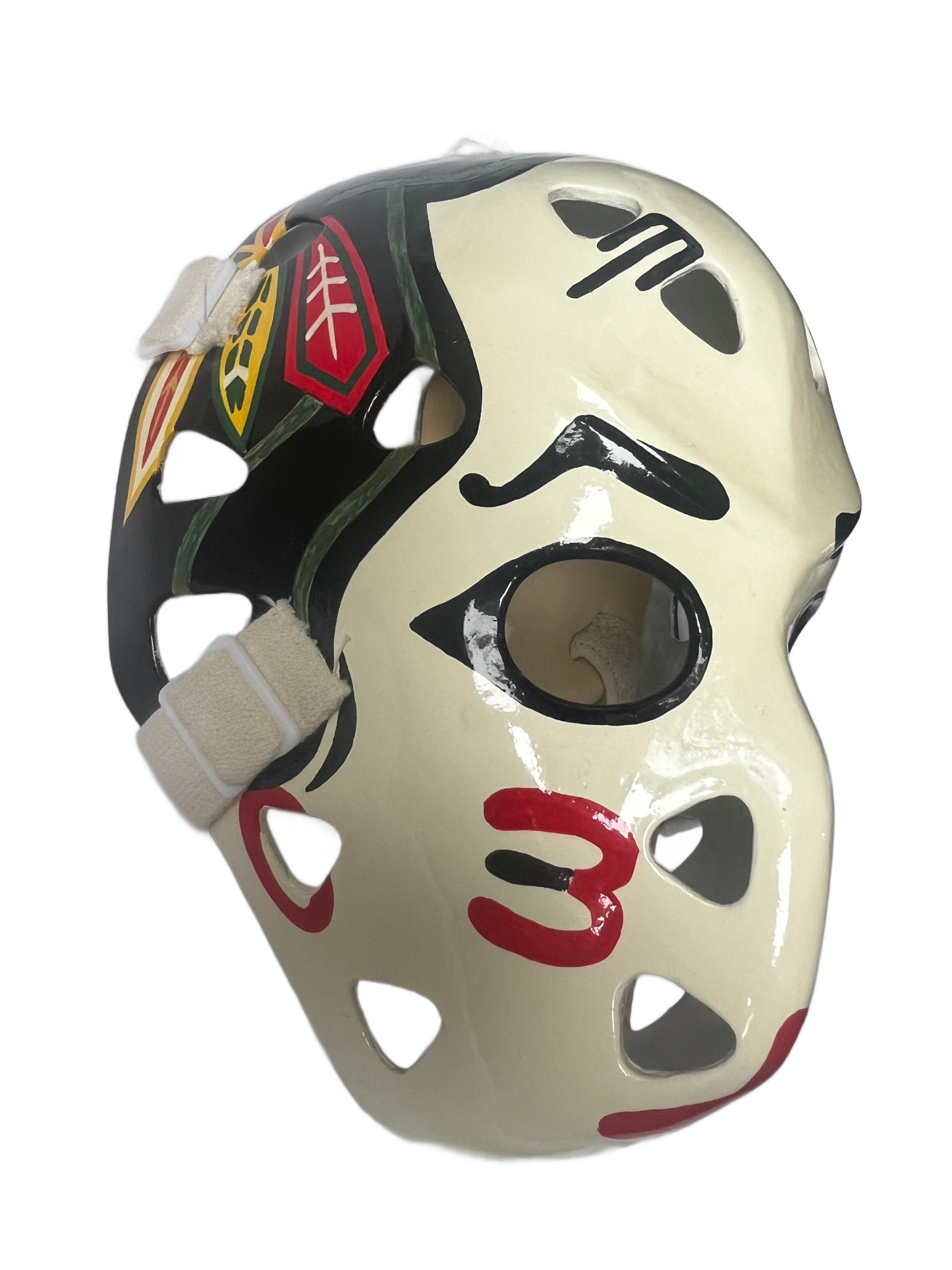 Murray Bannerman Unsigned Chicago Blackhawks Full Size Don Scott Goalie Mask