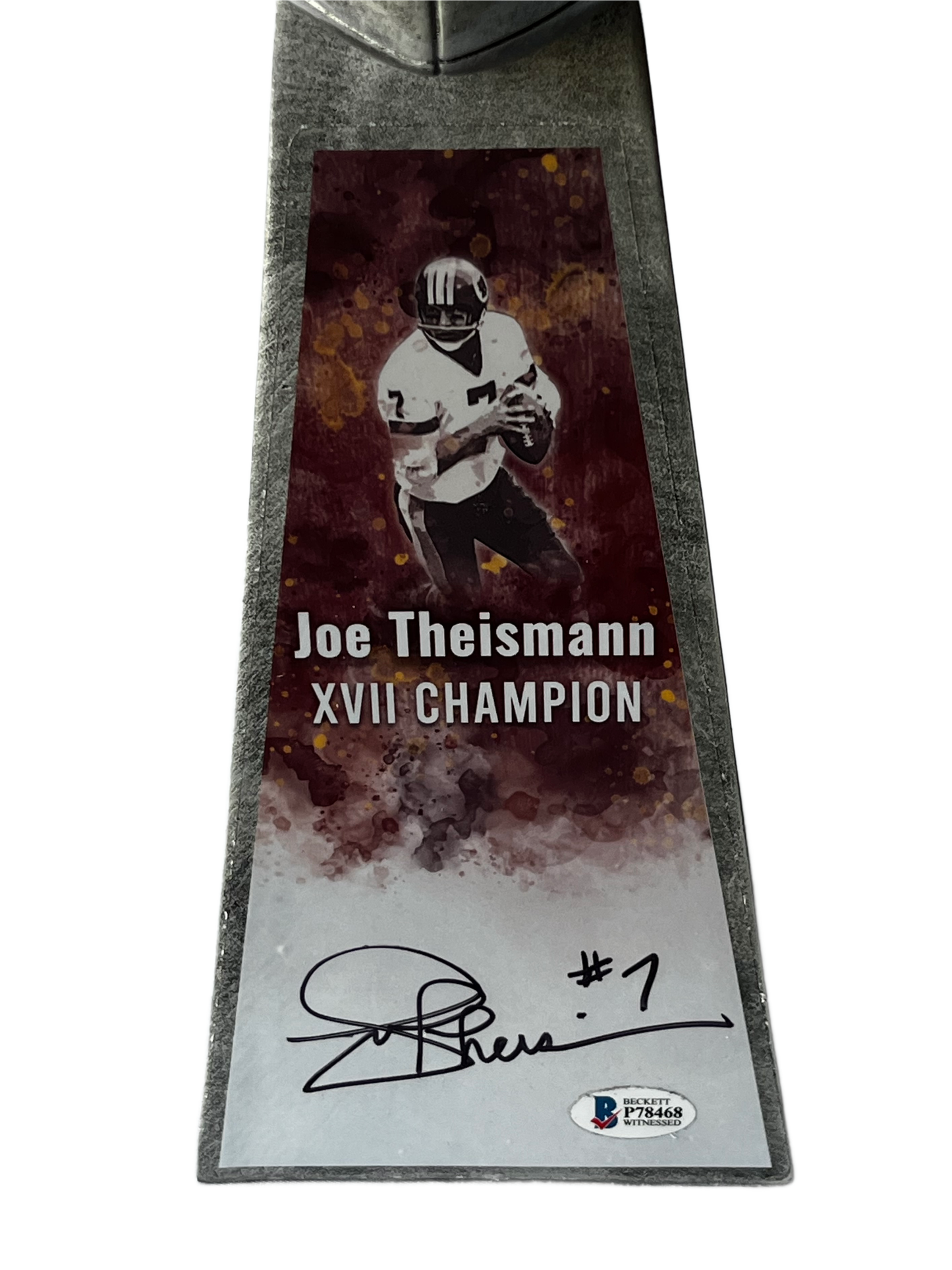 Joe Theismann Signed Replica  Vince Lombardi Trophy Beckett BAS